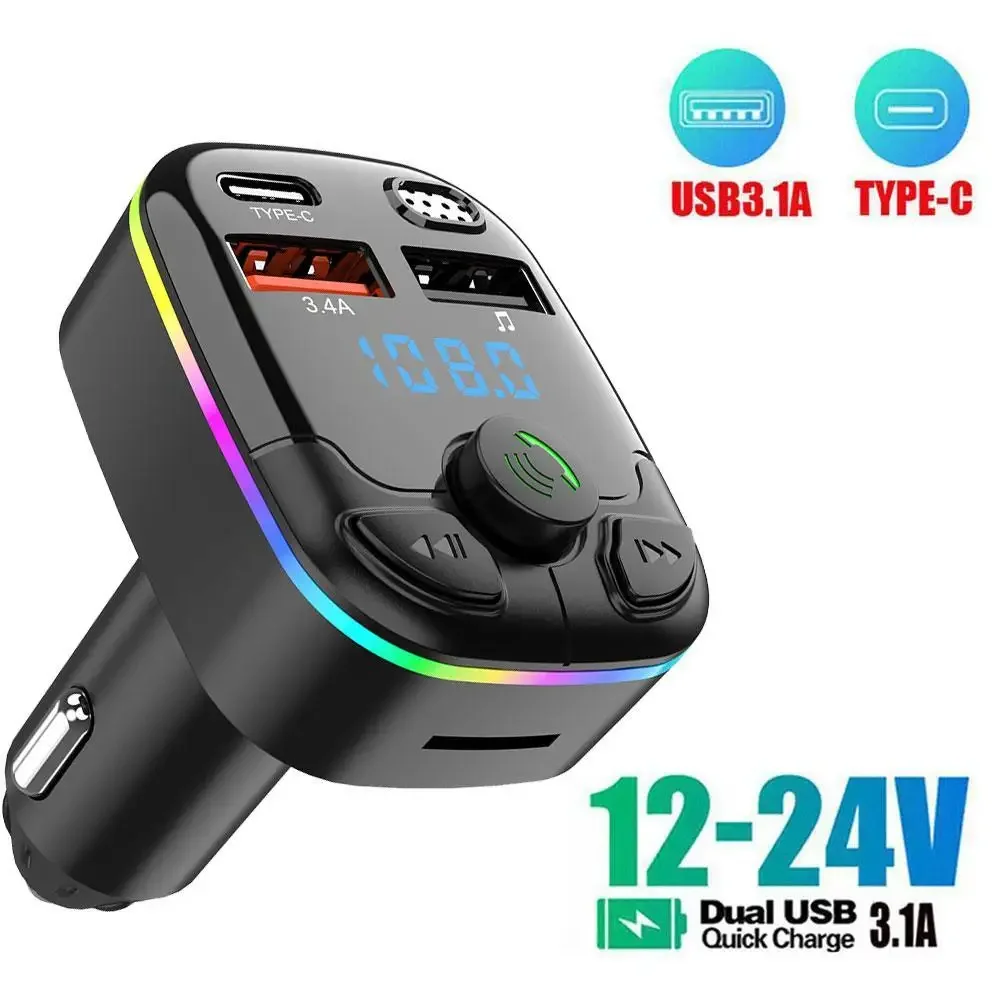 Wireless Car Charger - Adaptador de transmisor FM inalámbrico para