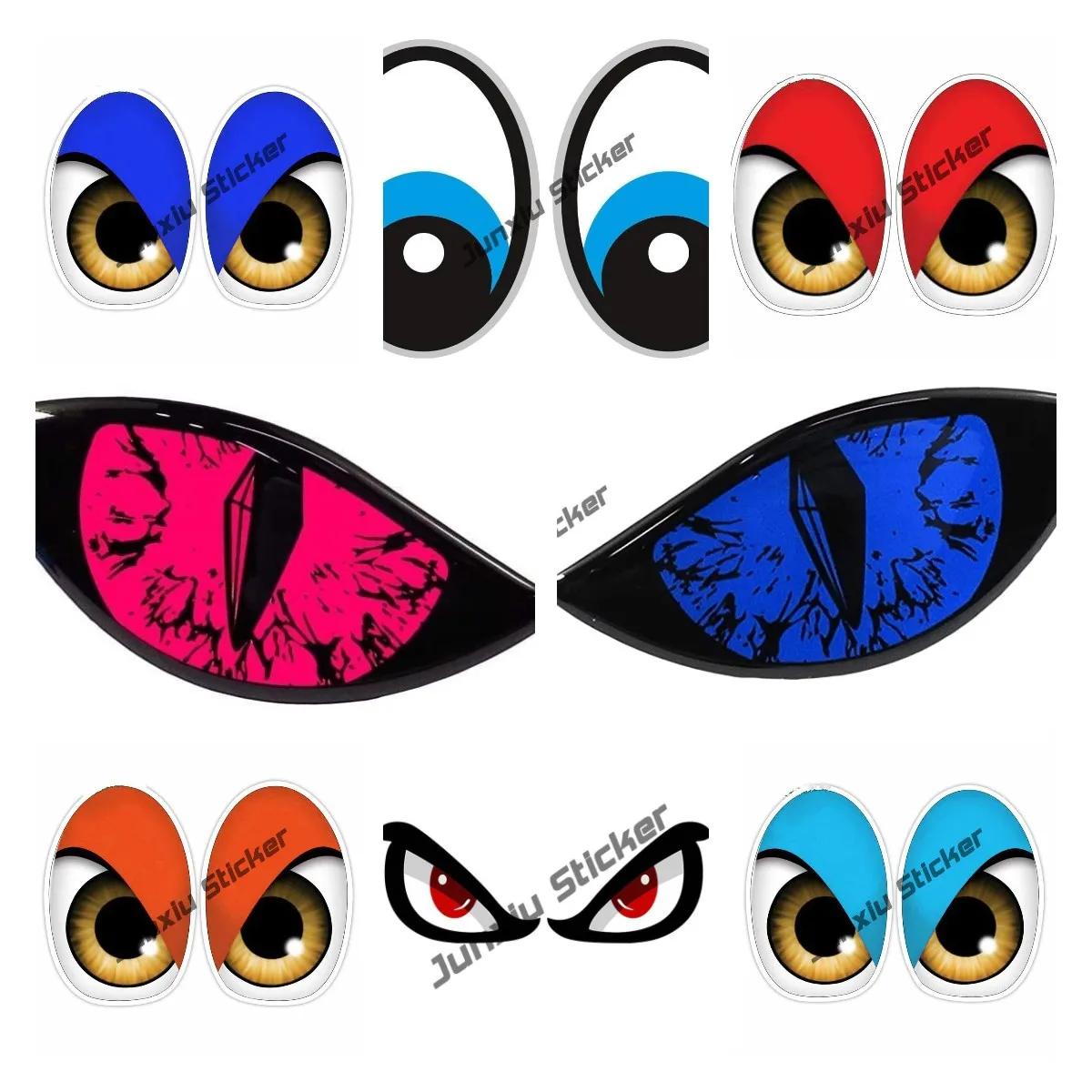 Car Accessories Evil Eye - Pegatina reflectante 3D ojos malvados para